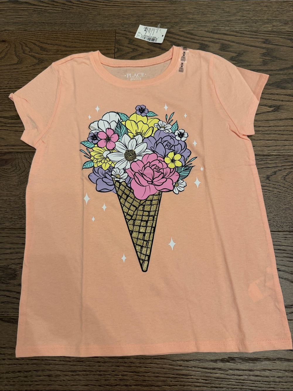 NWT The Children's Place Floral Cone Graphic Tee